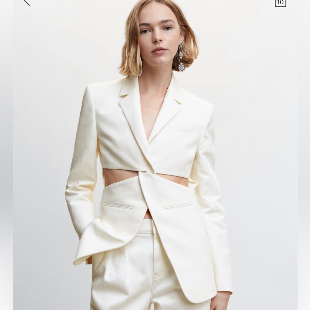 Mango linen blazer with cut-out